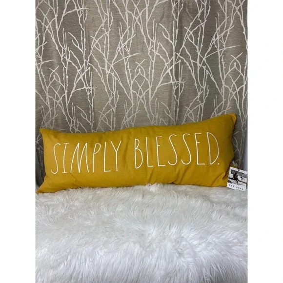 Rae Dunn farmhouse home decor simply blessed bless bed living couch new HTF rd - Picture 1 of 4